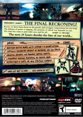 Armored Core - Last Raven box cover back